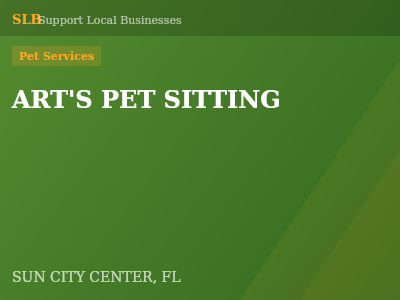 ART'S PET SITTING — Pet Services in SUN CITY CENTER, FL