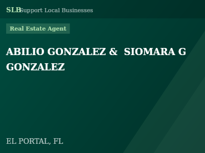 ABILIO GONZALEZ &  SIOMARA G GONZALEZ — Real Estate Agent in EL PORTAL, FL