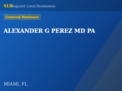 ALEXANDER G PEREZ MD PA — General Business in MIAMI, FL