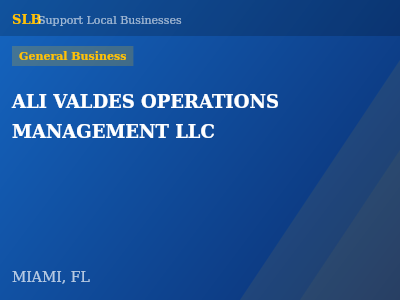 ALI VALDES OPERATIONS MANAGEMENT LLC — General Business in MIAMI, FL