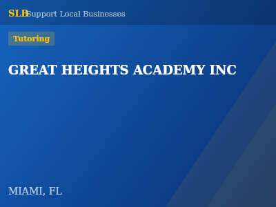 GREAT HEIGHTS ACADEMY INC — Tutoring in MIAMI, FL