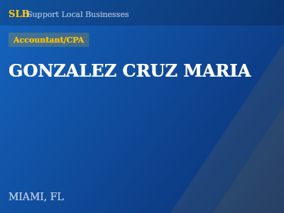 GONZALEZ CRUZ MARIA — Accountant/CPA in MIAMI, FL