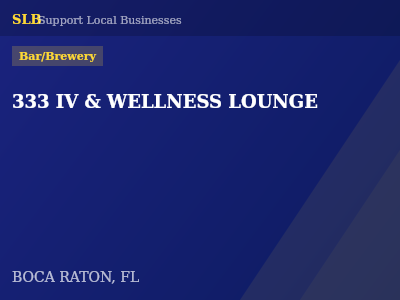 333 IV & WELLNESS LOUNGE — Bar/Brewery in BOCA RATON, FL