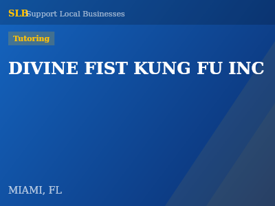 DIVINE FIST KUNG FU INC — Tutoring in MIAMI, FL