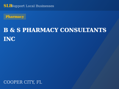 B & S PHARMACY CONSULTANTS INC — Pharmacy in COOPER CITY, FL