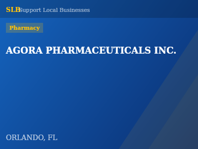 AGORA PHARMACEUTICALS INC. — Pharmacy in ORLANDO, FL