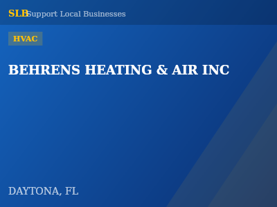 BEHRENS HEATING & AIR INC — HVAC in DAYTONA, FL