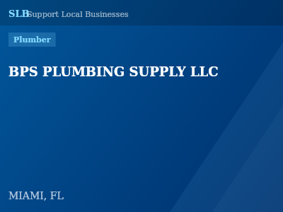 BPS PLUMBING SUPPLY LLC — Plumber in MIAMI, FL