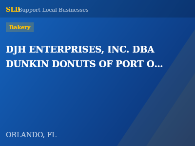 DJH ENTERPRISES, INC. DBA DUNKIN DONUTS OF PORT ORANGE - US 1 — Bakery in ORLANDO, FL