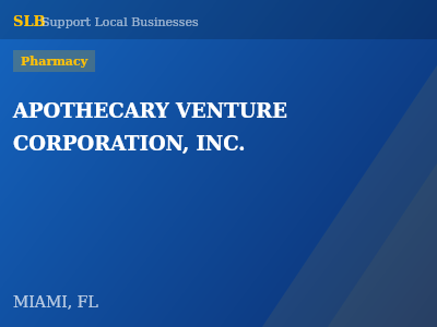 APOTHECARY VENTURE CORPORATION, INC. — Pharmacy in MIAMI, FL