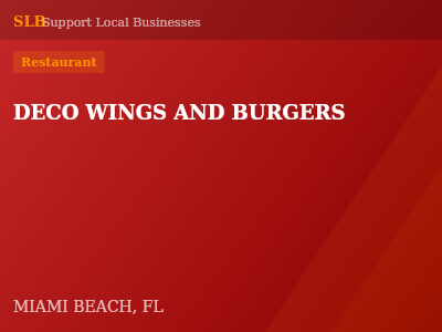DECO WINGS AND BURGERS — Restaurant in MIAMI BEACH, FL