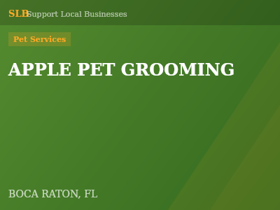 APPLE PET GROOMING — Pet Services in BOCA RATON, FL
