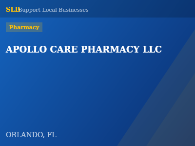 APOLLO CARE PHARMACY LLC — Pharmacy in ORLANDO, FL