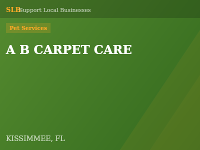 A B CARPET CARE — Pet Services in KISSIMMEE, FL