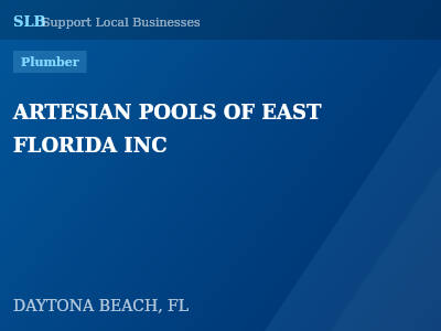 ARTESIAN POOLS OF EAST FLORIDA INC — Plumber in DAYTONA BEACH, FL