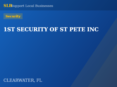 1ST SECURITY OF ST PETE INC — Security in CLEARWATER, FL