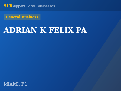 ADRIAN K FELIX PA — General Business in MIAMI, FL