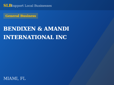 BENDIXEN & AMANDI INTERNATIONAL INC — General Business in MIAMI, FL