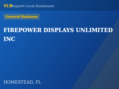 FIREPOWER DISPLAYS UNLIMITED INC — General Business in HOMESTEAD, FL