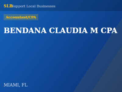 BENDANA CLAUDIA M CPA — Accountant/CPA in MIAMI, FL