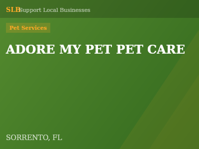ADORE MY PET PET CARE — Pet Services in SORRENTO, FL