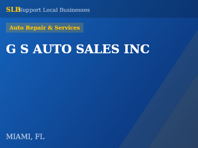 G S AUTO SALES INC — Auto Repair & Services in MIAMI, FL