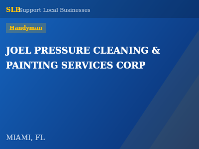 JOEL PRESSURE CLEANING & PAINTING SERVICES CORP — Handyman in MIAMI, FL