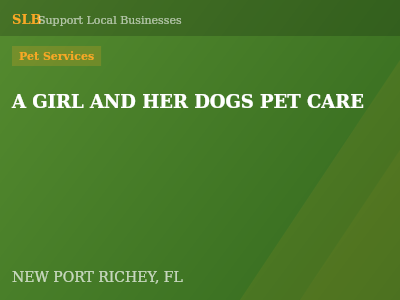 A GIRL AND HER DOGS PET CARE — Pet Services in NEW PORT RICHEY, FL