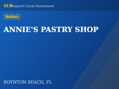 ANNIE'S PASTRY SHOP — Bakery in BOYNTON BEACH, FL