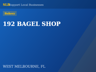 192 BAGEL SHOP — Bakery in WEST MELBOURNE, FL