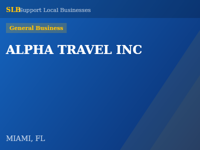 ALPHA TRAVEL INC — General Business in MIAMI, FL