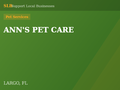 ANN'S PET CARE — Pet Services in LARGO, FL