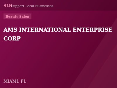 AMS INTERNATIONAL ENTERPRISE CORP — Beauty Salon in MIAMI, FL