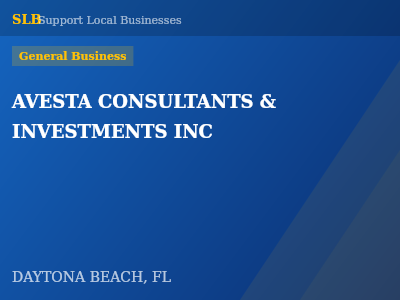 AVESTA CONSULTANTS & INVESTMENTS INC — General Business in DAYTONA BEACH, FL