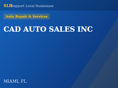 CAD AUTO SALES INC — Auto Repair & Services in MIAMI, FL