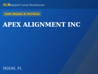 APEX ALIGNMENT INC — Auto Repair & Services in MIAMI, FL