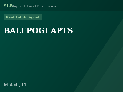 BALEPOGI APTS — Real Estate Agent in MIAMI, FL