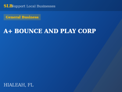 A+ BOUNCE AND PLAY CORP — General Business in HIALEAH, FL