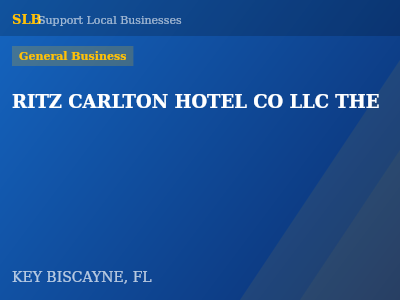 RITZ CARLTON HOTEL CO LLC THE — General Business in KEY BISCAYNE, FL