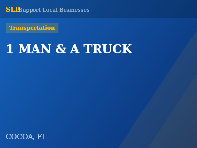 1 MAN & A TRUCK — Transportation in COCOA, FL