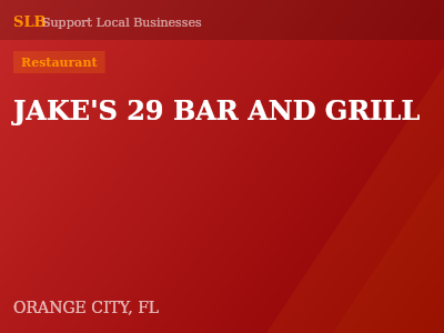 JAKE'S 29 BAR AND GRILL — Restaurant in ORANGE CITY, FL