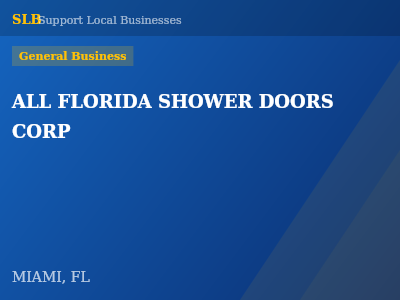 ALL FLORIDA SHOWER DOORS CORP — General Business in MIAMI, FL