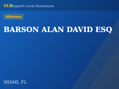BARSON ALAN DAVID ESQ — Attorney in MIAMI, FL