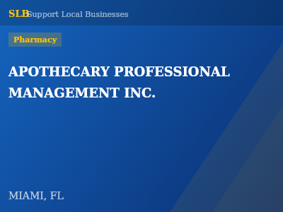 APOTHECARY PROFESSIONAL MANAGEMENT INC. — Pharmacy in MIAMI, FL