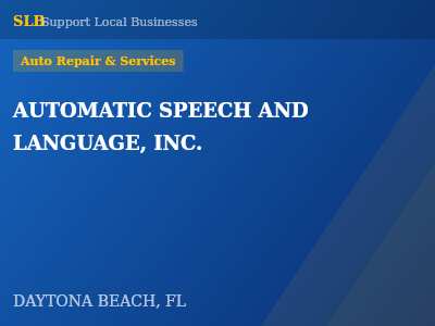 AUTOMATIC SPEECH AND LANGUAGE, INC. — Auto Repair & Services in DAYTONA BEACH, FL