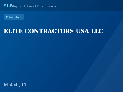 ELITE CONTRACTORS USA LLC — Plumber in MIAMI, FL