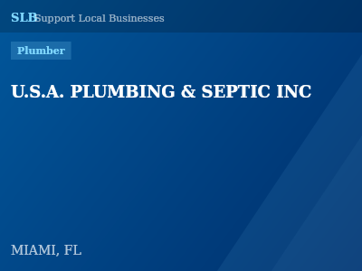U.S.A. PLUMBING & SEPTIC INC — Plumber in MIAMI, FL