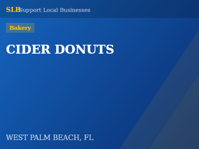 CIDER DONUTS — Bakery in WEST PALM BEACH, FL