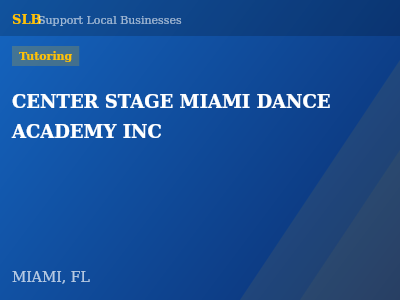 CENTER STAGE MIAMI DANCE ACADEMY INC — Tutoring in MIAMI, FL