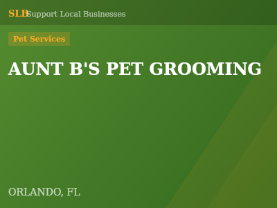 AUNT B'S PET GROOMING — Pet Services in ORLANDO, FL